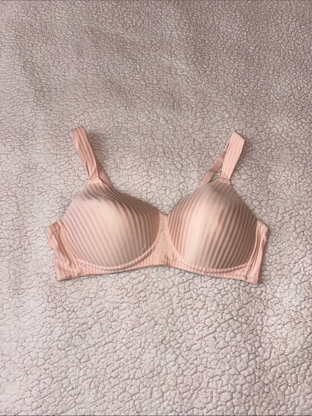 Playtex Light Peach Striped Full Coverage Bra